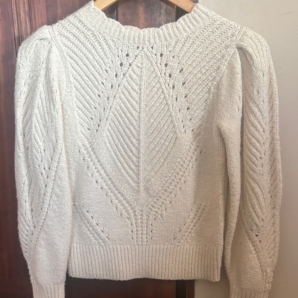 By Anthropologie ivory scallop Sweater